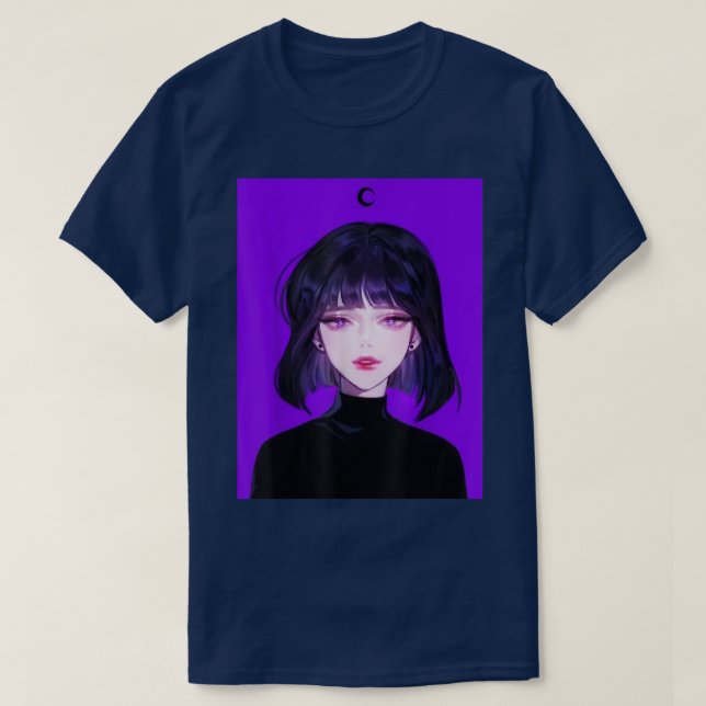 Camiseta Anime Girl Kawaii Gothic Waifu Aesthetic Japanese  (Diseño del anverso)