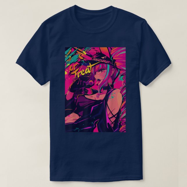 Camiseta Anime Girl Retro 80s Aesthetic Vaporwave Waifu Hal (Diseño del anverso)
