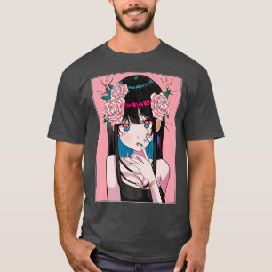 Camiseta Anime Girl Sakura Hair Pinky Japanese Aesthetic Ka