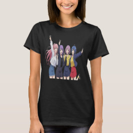 Camiseta Anime Girl Squad Peace Sign T-Shirt