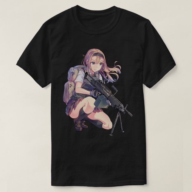 Camiseta Anime girl with gun                 (Diseño del anverso)