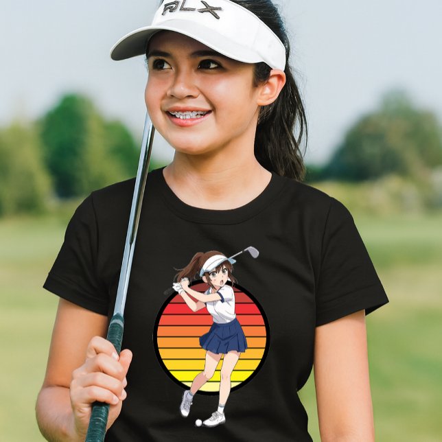 Camiseta Anime Golfer Girl On Retro Sunset Template (Subido por el creador)