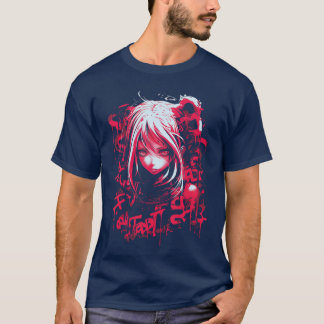 Camiseta Anime Goth Girl Japanese Aesthetic Grunge Horror g