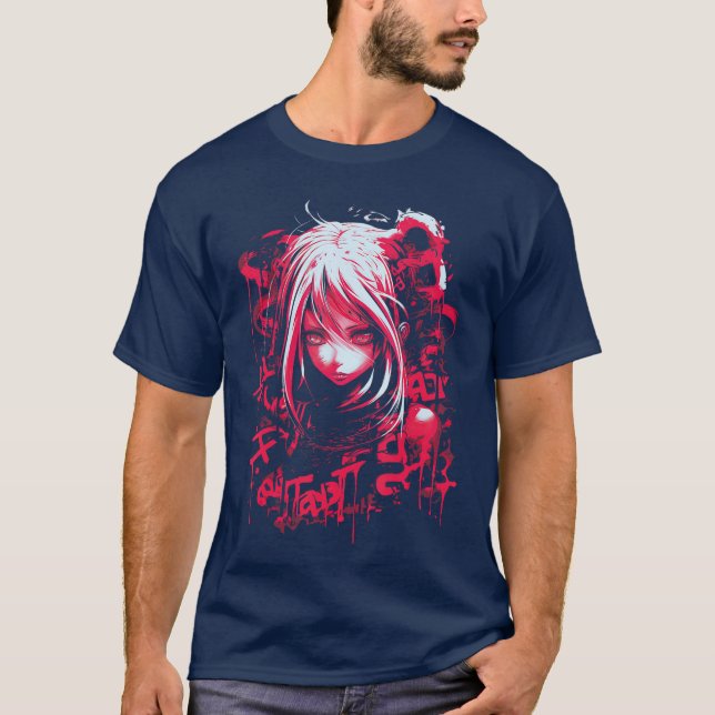 Camiseta Anime Goth Girl Japanese Aesthetic Grunge Horror g (Anverso)