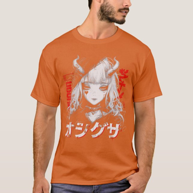 Camiseta Anime Goth Grunge Demon Girl Waifu Horror Alt Aest (Anverso)