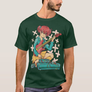 Camiseta Anime Guitare Music Girl 