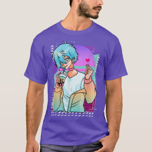 Camiseta Anime Guy Boba Bubble Milk Tea, Anime Boy, Anime M