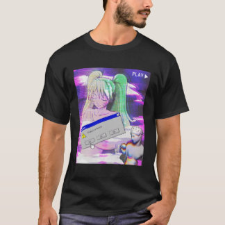 Camiseta Anime Hoodie de la estética de la onda del vapor