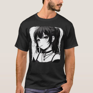 Camiseta Anime Horror Girl Aesthetic Grunge Waifu Japanese 