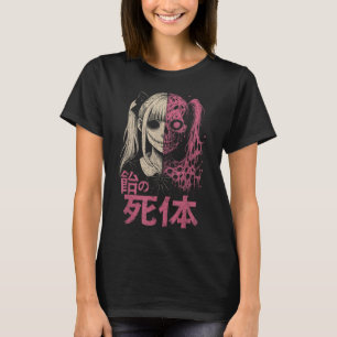 Camiseta Anime Horror Manga Creepy Cute Japonés Rosa Alt G