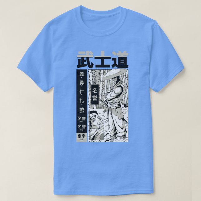 Camiseta Anime japonés de Samurai (Diseño del anverso)
