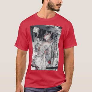 Camiseta Anime japonés estético Samurai Chica suave Grunge 