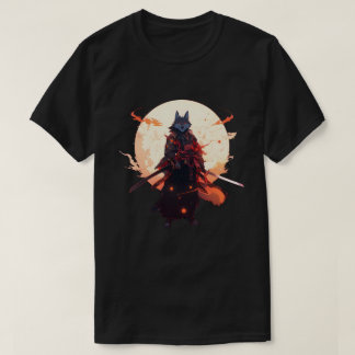 Camiseta Anime japonés lobo de Samurai