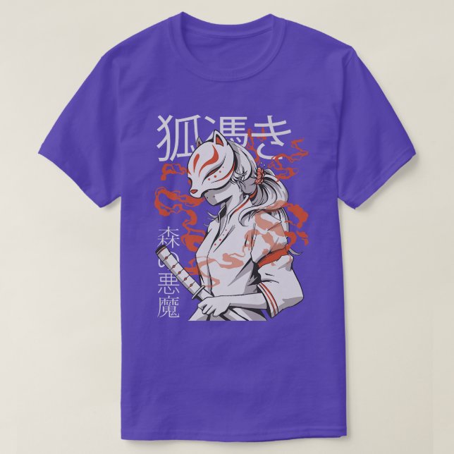 Camiseta Anime Japonés Para Chica Guerrero Kitsune Mask Pre (Diseño del anverso)