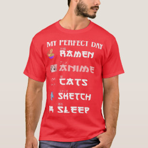 Camiseta Anime japones ramen dibujando al gato Anime Lover