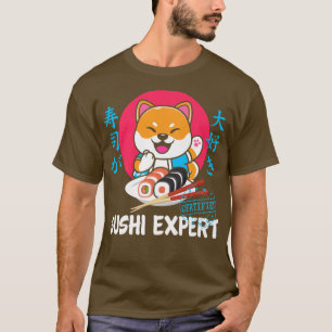 Camiseta Anime japonés Shiba Inu Sushi Kawaii Otaku Perro J