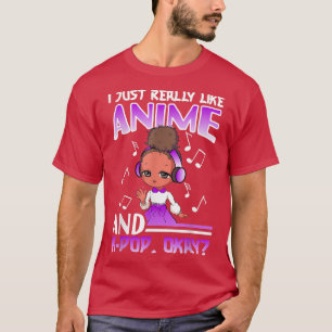 Camiseta Anime K Pop African American Kpop Music Black Girl