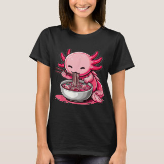 Camiseta Anime Kawaii Axolotl Comiendo fideos Ramen