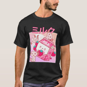 Camiseta Anime Kawaii Axolotl Strawberry Mil