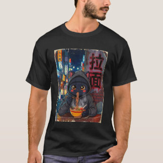 Camiseta Anime Kawaii Gato Fideos Ramen Japoneses Gráficos