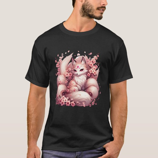 Camiseta Anime Kawaii Kitsune Fox Japanese Nine Tailed Magi (Anverso)