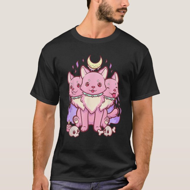 Camiseta Anime Kawaii Pastel Gótico Cute Creepy 3 Perro Enc (Anverso)