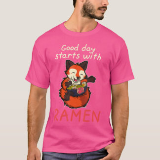 Camiseta Anime Kawaii Ramen Noodles Fox