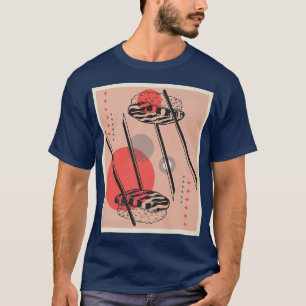 Camiseta Anime Kawaii sobre el sushi japonés retro