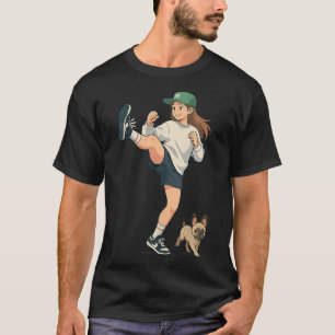 Camiseta Anime Kickboxer paseando Streetwear Bulldog Francé