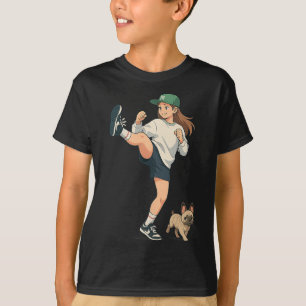 Camiseta Anime Kickboxer Paseando Streetwear Bulldog Francé