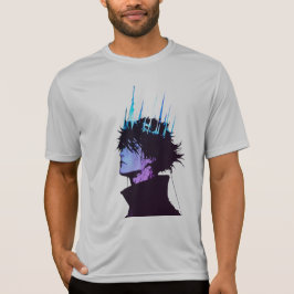Camiseta Anime King Gothic Male Portrait with Blue Crown