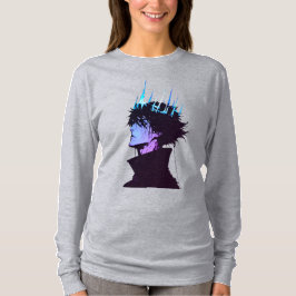 Camiseta Anime King Gothic Male Portrait with Blue Crown