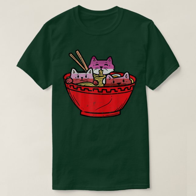Camiseta Anime lesbiana aburre gatos japoneses ramiendo fid (Diseño del anverso)