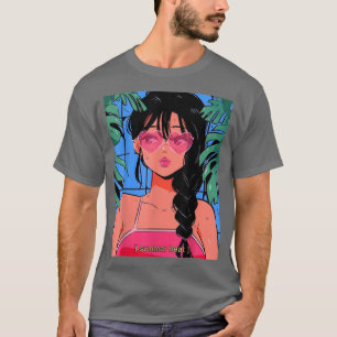Camiseta Anime Lofi Chica Vaporwave Egirl Estético Japonés