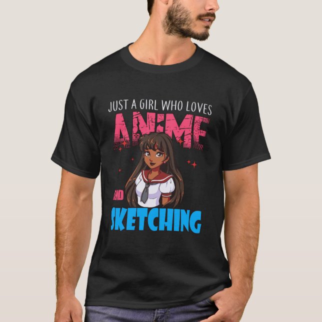 Camiseta Anime Lover Chica Sólo Un Chica Que Ama A Anime Y  (Anverso)