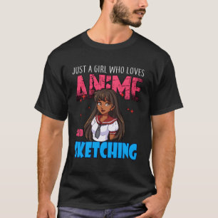 Camiseta Anime Lover Chica Sólo Un Chica Que Ama A Anime Y 