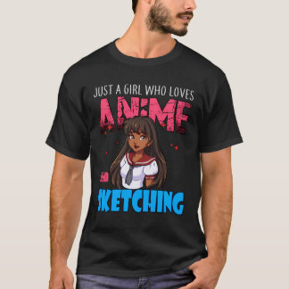 Camiseta Anime Lover Chica Sólo Un Chica Que Ama A Anime Y