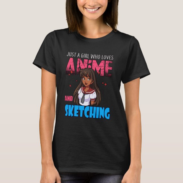 Camiseta Anime Lover Girl Just a Girl Who Loves Anime and S (Anverso)