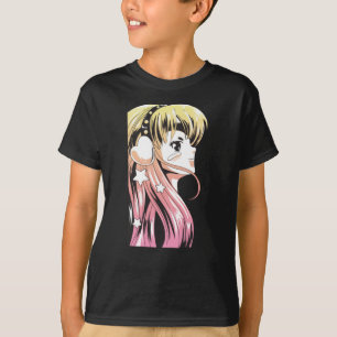 Camiseta Anime Manga Chica Gradiente Pelo Amarillo Rosa