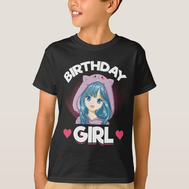 Camiseta Anime Manga Cumpleaños Chica (Anverso)