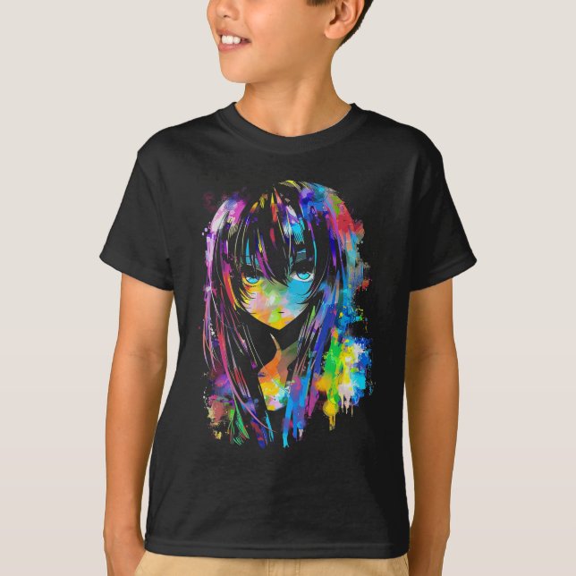Camiseta Anime Manga de arte gráfico colorido (Anverso)