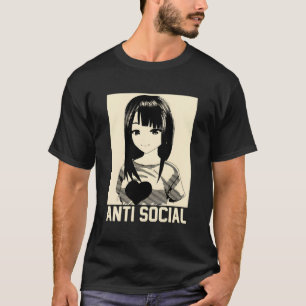 Camiseta Anime Manga Estética Gótico japonés Tee antisocial