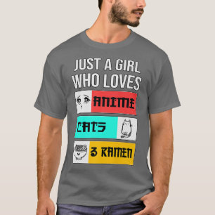 Camiseta Anime manga gatos pluma de dibujos japoneses, esti