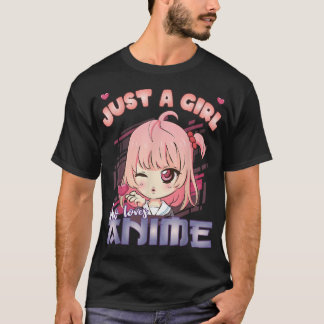 Camiseta Anime Merch Es Sólo Un Chica Que Ama A Anime Chica