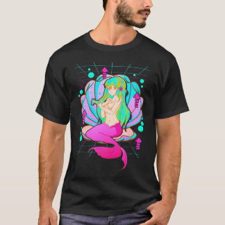 Camiseta Anime Mermaid Gamer Pastel Tema Vaporwave