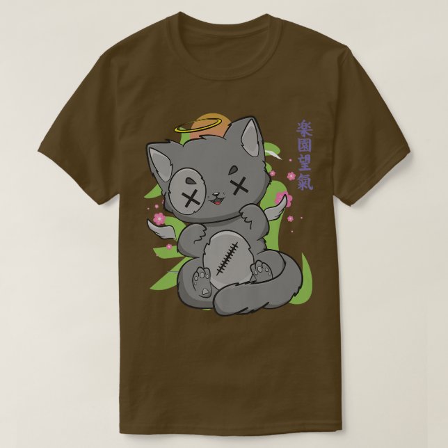 Camiseta Anime Neko Pastel Gótico Angelcore Saku (Diseño del anverso)