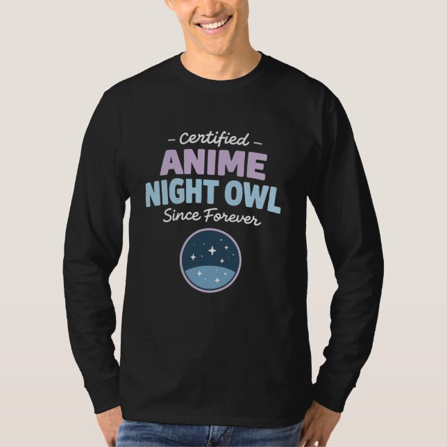 Camiseta Anime Night Owl Late Night Anime Binge Kawaii Inso (Anverso)