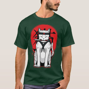 Camiseta Anime Ninja Cat Samurai Aestesia japonesa Kawaii 