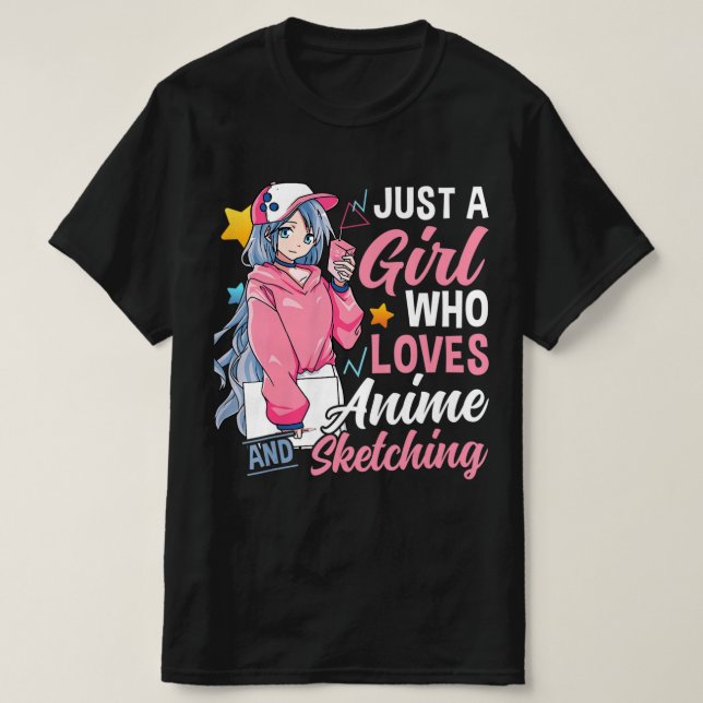 Camiseta Anime Otaku Regalo A Un Chica Que Ama A Anime Y S (Diseño del anverso)