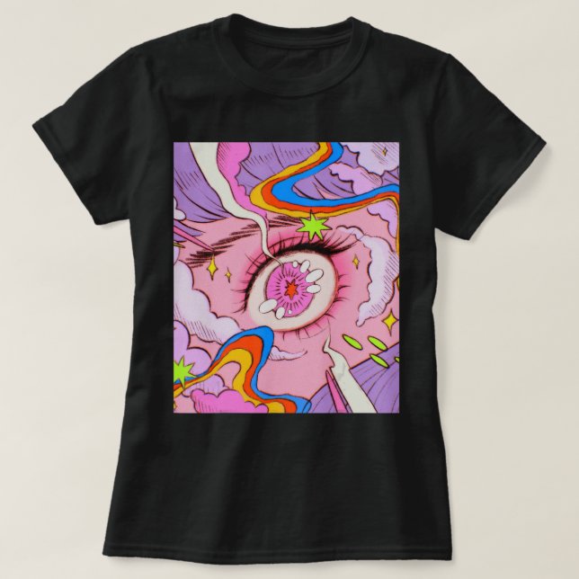 Camiseta Anime Oyes Pastel Kawaii Egirl Aestético Japonés (Diseño del anverso)